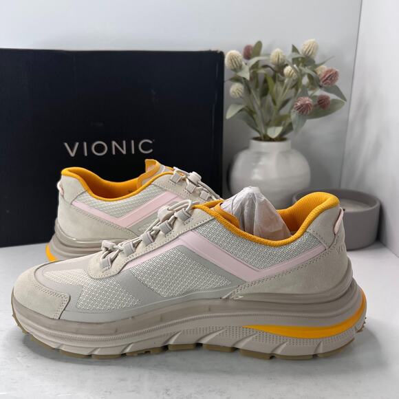 Vionic Walk Max Sierra Athletic Walking Shoe Cream Women's 12 W NWB Arch Support - Picture 7 of 10